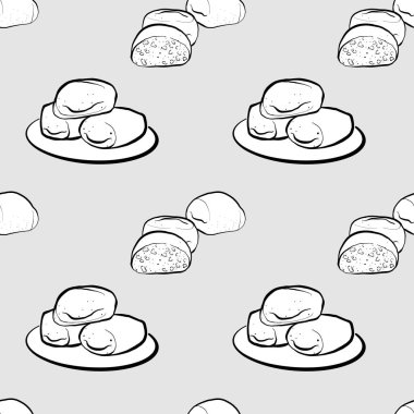 Mantou pürüzsüz desen gri pullu çizim