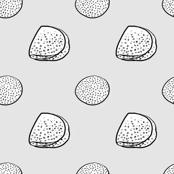Lahoh seamless pattern greyscale drawing — 스톡 벡터