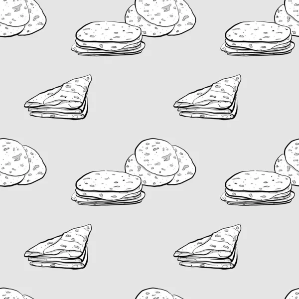 Markook seamless pattern greyscale drawing — 스톡 벡터