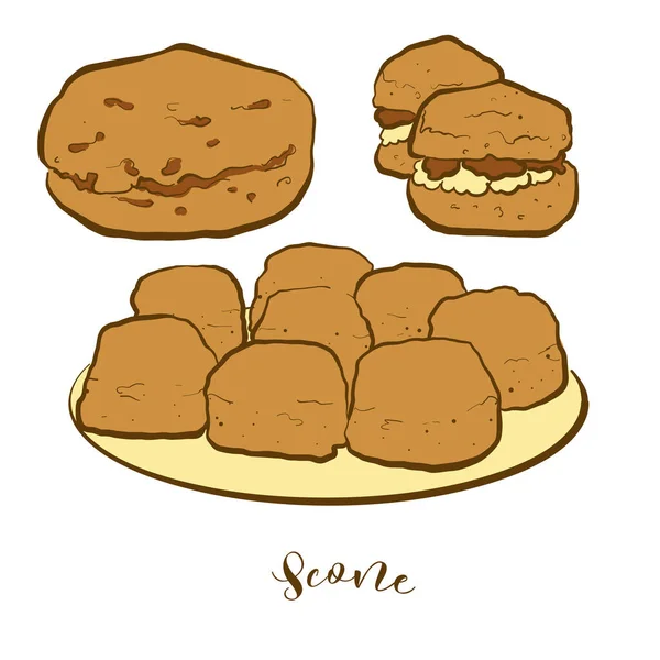 Dibujo Coloreado Pan Bollo Ilustración Vectorial Comida Rápida Para Pan — Archivo Imágenes Vectoriales