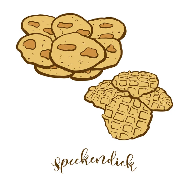 Kolorierte Zeichnung Von Speckendick Brot Vektorillustration Von Pfannkuchengerichten Die Normalerweise — Stockvektor