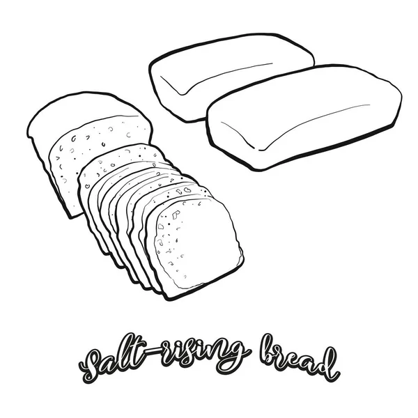 Garam Bangkit Sketsa Makanan Roti Dipisahkan Pada Putih Gambar Vektor - Stok Vektor