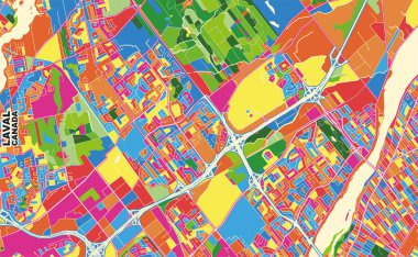 Laval, Quebec, Kanada, renkli vektör haritası
