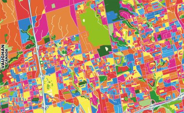 Vaughan, Ontario, Kanada, renkli vektör haritası