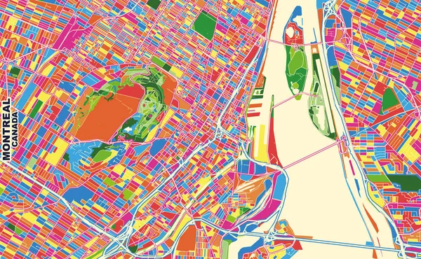 Montreal Quebec Canadá Mapa Vectorial Colorido — Vector de stock