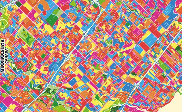 Mississauga Ontario Kanada Renkli Vektör Haritası — Stok Vektör