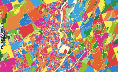 Peterborough, Ontario, Kanada, renkli vektör haritası