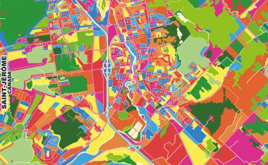 Saint-Jerome, Quebec, Kanada, renkli vektör haritası