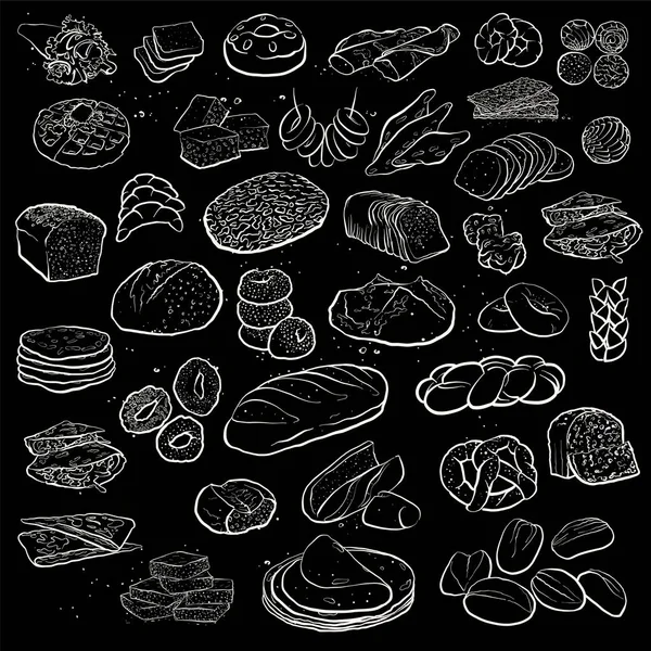 Остаточна Версія Великої Колекції Хліба Виділеного Білому Тлі Різними Європейськими — стоковий вектор