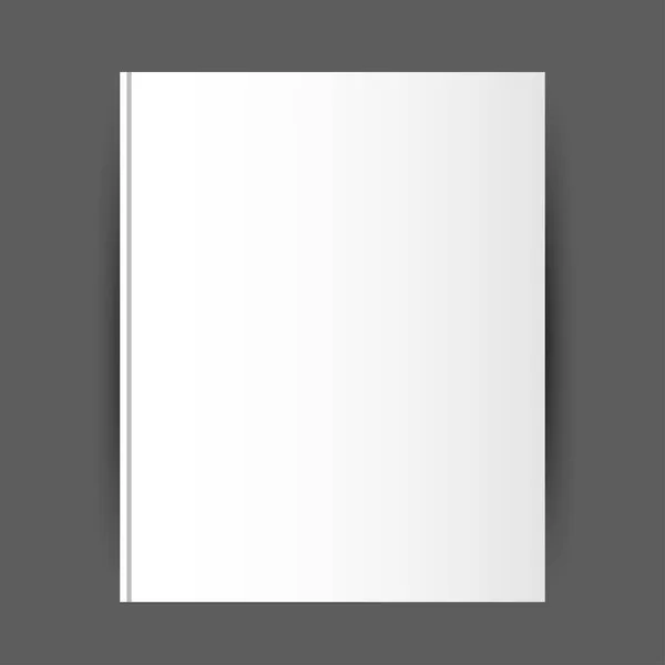 Portada en blanco Mock Up De Cuaderno, Revista, Libro, Folleto, Folleto. Ilustración Aislado sobre fondo blanco. Plantilla lista para su diseño . — Vector de stock