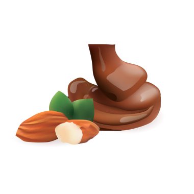 badem sıvı çikolata ile