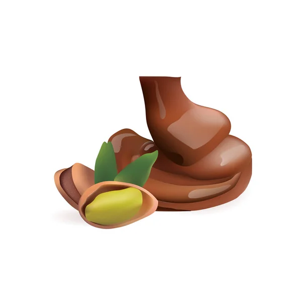 Pistage med flytande choklad — Stock vektor