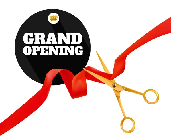 Altın makas kırmızı kurdele kesti. Açılış Olay.