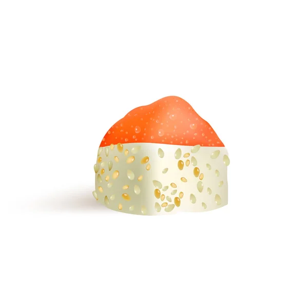 스시 롤 벡터 아이콘입니다. 음식 일본 메뉴, 쌀과 해산물입니다. 아시아 음식. — 스톡 벡터