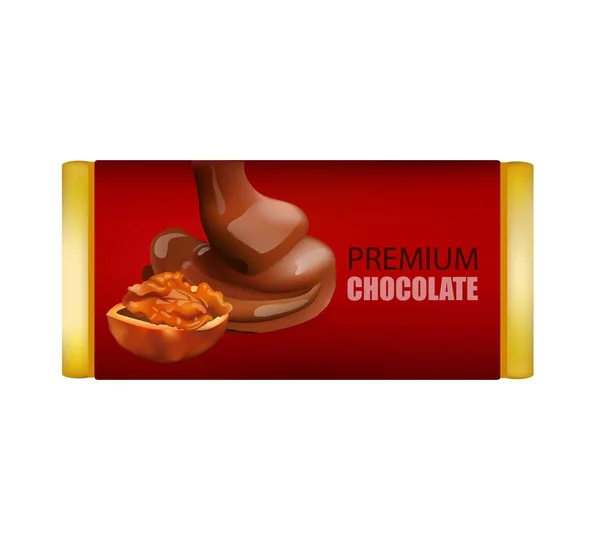 Csokoládé dióval, elszigetelt — Stock Vector