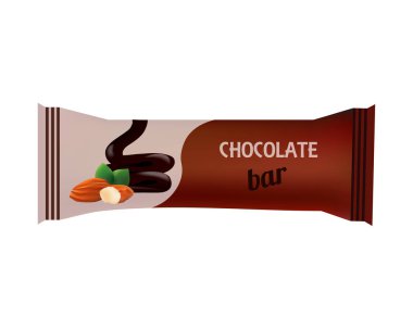 Beyaz üzerine izole edilmiş çikolata.