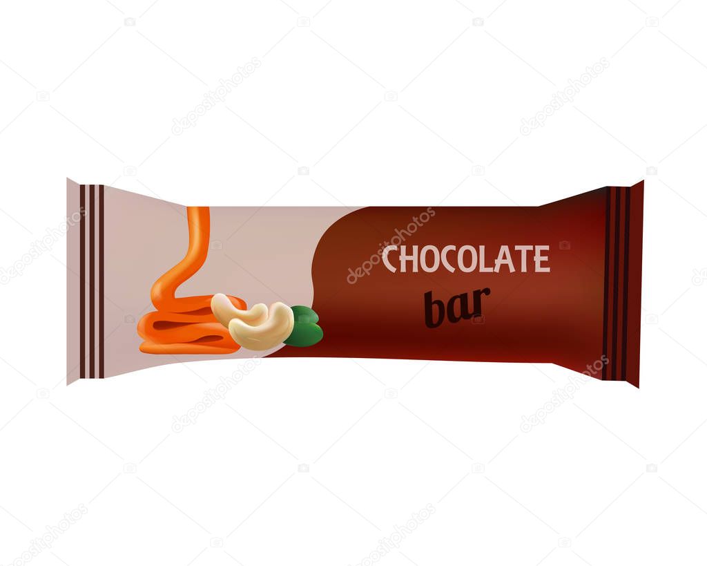 Chocolate Bar isolated on White