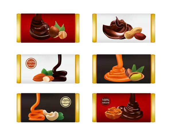 ช็อคโกแลตบาร์แยกจากสีขาว — ภาพเวกเตอร์สต็อก