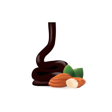 Badem ile sıvı çikolata