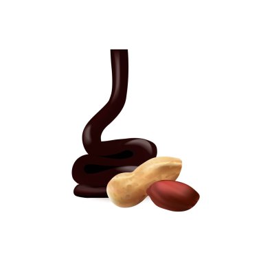 Fıstık Çikolata ile. 3D vektör çizim