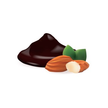 Badem ile sıvı çikolata