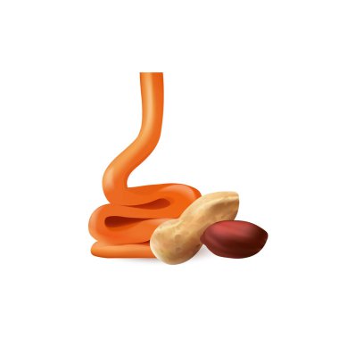 Fıstık ve karamel 3d vektör çizim