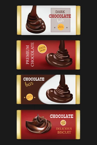 Chocolate Bar vector cover design — Stock Vector