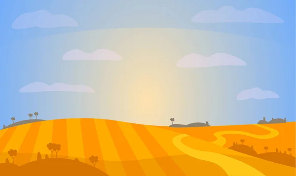 Paisagem com campo. ilustração vetorial . —  Vetores de Stock