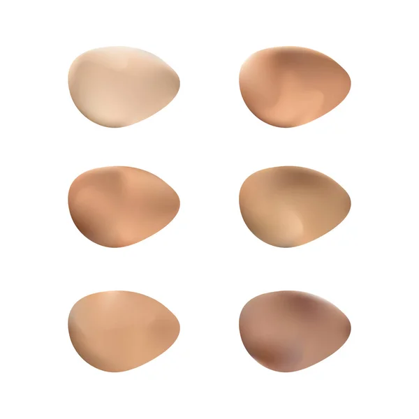 Farbtöne Palette für Foundation Make-up. isoliert auf weißem Hintergrund. — Stockvektor