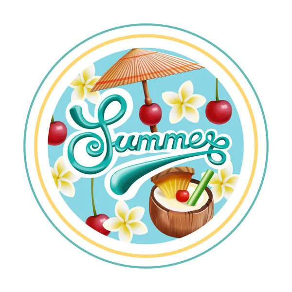 Diseño de banner de verano. Vector 3d fondo . — Vector de stock