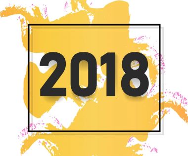 2018 yeni yıl metin tasarım. Vektör çizim. Afiş, el ilanı, tebrik kartı, afiş için.