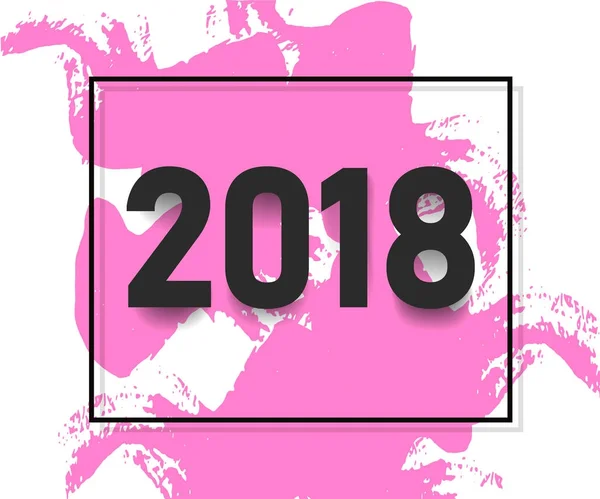 2018 yeni yıl metin tasarım. Vektör çizim. Afiş, el ilanı, tebrik kartı, afiş için. — Stok Vektör