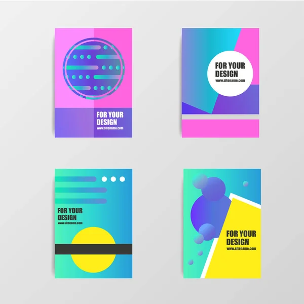 Trendiges farbenfrohes geometrisches Cover-Set. abstraktes Design — Stockvektor
