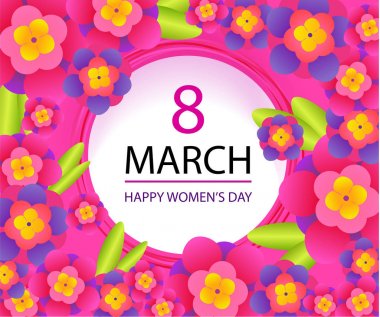 8 Mart poster. Mutlu kadın gün tatil