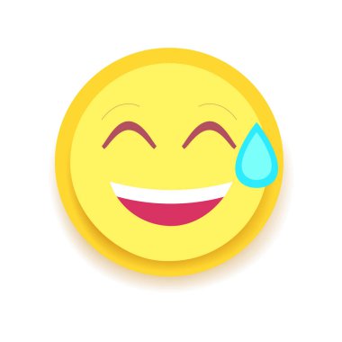 Emodji simgesi. Sohbet, mesajlar, web güçlü duygu. İzole vektör çizim 