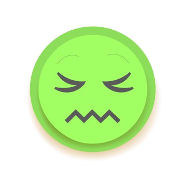 Emodji simgesi. Sohbet, mesajlar, web güçlü duygu. İzole vektör çizim 