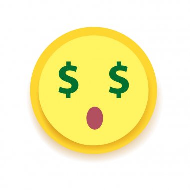 Emodji simgesi. Sohbet, mesajlar, web güçlü duygu. İzole vektör çizim 