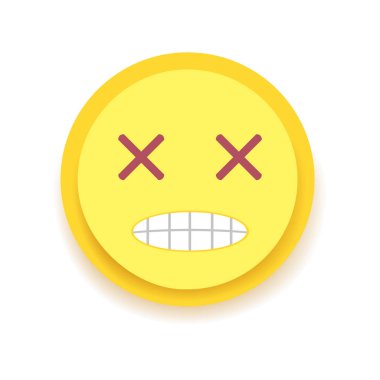 Emodji simgesi. Sohbet, mesajlar, web güçlü duygu. İzole vektör çizim 