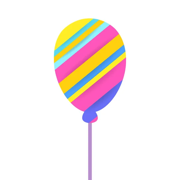 Globo colorido para la fiesta de cumpleaños. Estilo de corte de papel . — Vector de stock