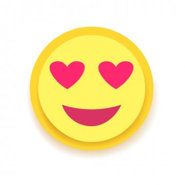 Emodji simgesi. Sohbet, mesajlar, web güçlü duygu. İzole vektör çizim 