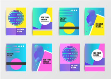 Son moda renkli geometrik örtü seti. Soyut tasarım