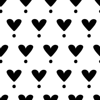 Kalpleri ve noktalar ile minimalist İskandinav tarzı ile Dikişsiz soyut desen.