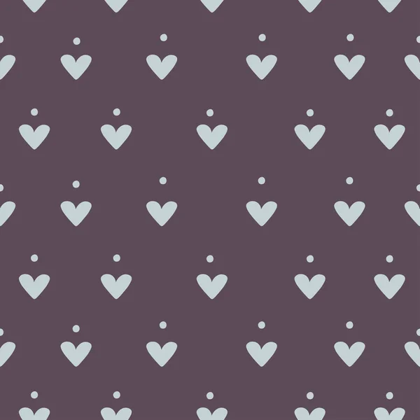 Patrón abstracto sin costuras con estilo minimalista escandinavo con corazones y puntos . — Vector de stock