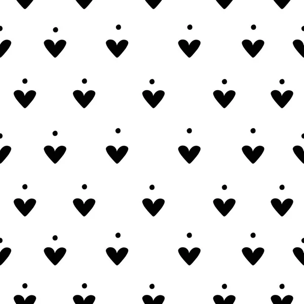 Patrón abstracto sin costuras con estilo minimalista escandinavo con corazones y puntos . — Vector de stock