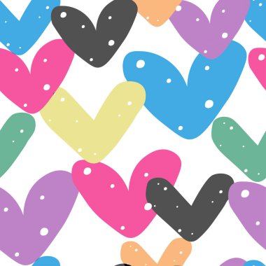 Kalpleri ve noktalar ile minimalist İskandinav tarzı ile Dikişsiz soyut desen.