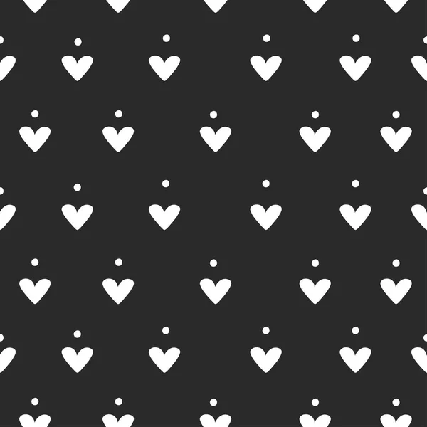 Patrón abstracto sin costuras con estilo minimalista escandinavo con corazones y puntos . — Vector de stock