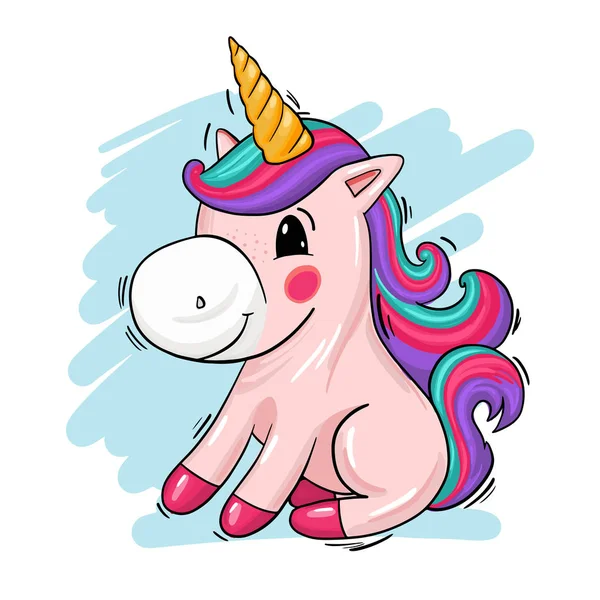 Unicornio de dibujos animados aislado sobre un fondo blanco vector