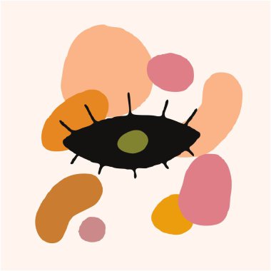 Farklı şekillerde soyut minimalist modern vektör çizimi.