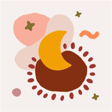 Farklı şekillerde soyut minimalist modern vektör çizimi.