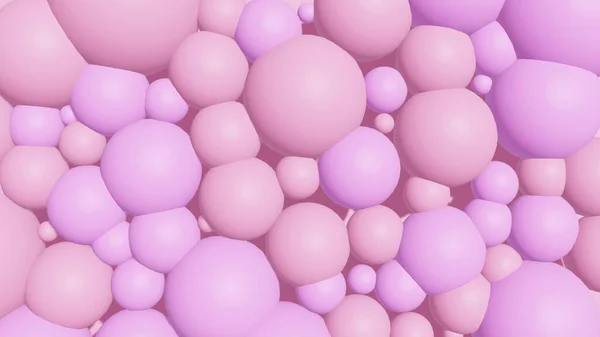 Streszczenie tekstury tła z różowymi bąbelkami. Renderowanie 3d z minimalistycznymi prostymi obiektami. — Zdjęcie stockowe